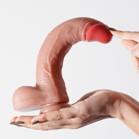 Dildo Inviktus 9 z płynnego silikonu 23 cm (kolor cielisty) - 6