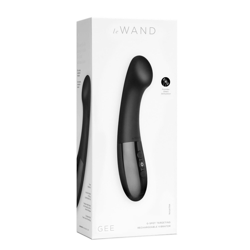Wibrator Gee Black - zakrzywiona, elastyczna szyjka do stymulacji punktu G, silikon medyczny i metal, 16,6 cm - 1