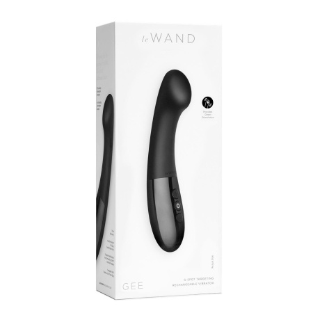 Wibrator Gee Black - zakrzywiona, elastyczna szyjka do stymulacji punktu G, silikon medyczny i metal, 16,6 cm - 1