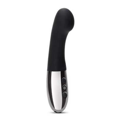 Wibrator Gee Black - zakrzywiona, elastyczna szyjka do stymulacji punktu G, silikon medyczny i metal, 16,6 cm - 1 2