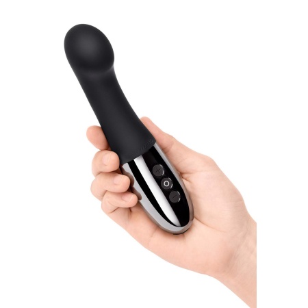 Wibrator Gee Black - zakrzywiona, elastyczna szyjka do stymulacji punktu G, silikon medyczny i metal, 16,6 cm - 3