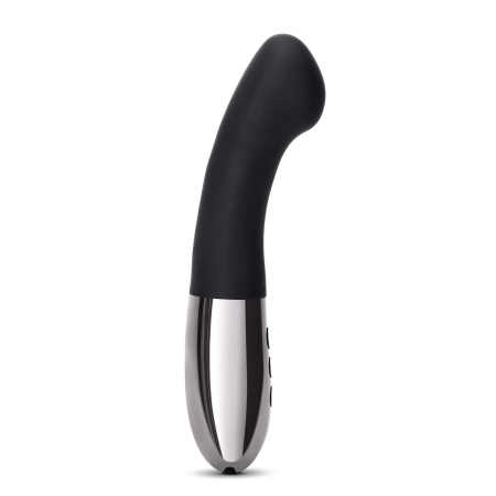 Wibrator Gee Black - zakrzywiona, elastyczna szyjka do stymulacji punktu G, silikon medyczny i metal, 16,6 cm - 5
