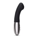 Wibrator Gee Black - zakrzywiona, elastyczna szyjka do stymulacji punktu G, silikon medyczny i metal, 16,6 cm - 5