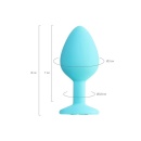 Korek analny Anal Plug Brilliant - kompaktowy silikonowy korek z kryształkiem, profilem łezki i szeroką podstawą (masa ok. 84 g) - 8