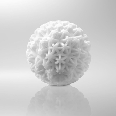 Masturbator męski kulisty odwracalny Geo Coral z elastomeru, 10,8 cm - 1 2