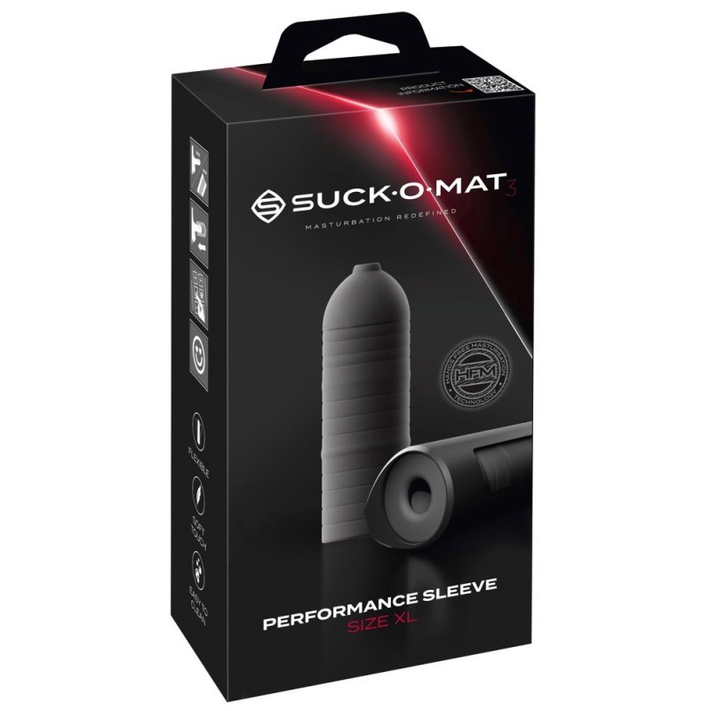 Rękaw Performance Sleeve XL do masturbatora Suck-O-Mat 3 - elastyczny silikon/PU, długość całkowita 21 cm, średnica otworu 3,1 c - 1