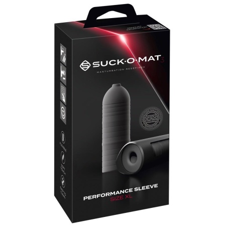 Rękaw Performance Sleeve XL do masturbatora Suck-O-Mat 3 - elastyczny silikon/PU, długość całkowita 21 cm, średnica otworu 3,1 c - 1
