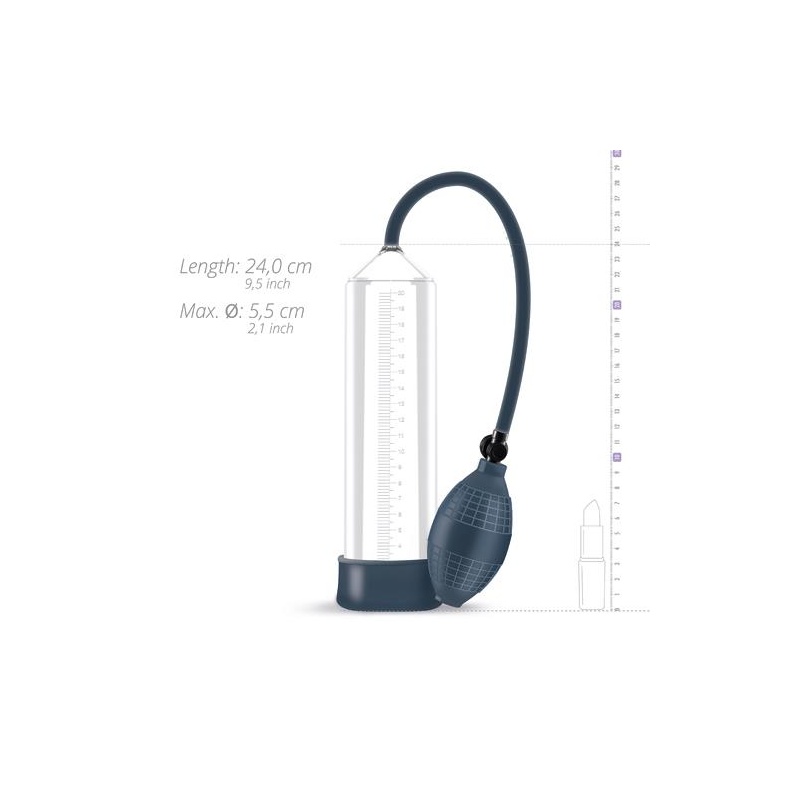 Pompka do penisa Penis Pump No. 1 z gruszką, przezroczystym cylindrem 24 cm i zaworem upustowym - 4