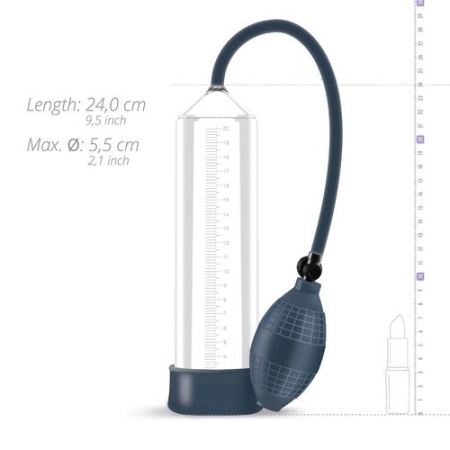 Pompka do penisa Penis Pump No. 1 z gruszką, przezroczystym cylindrem 24 cm i zaworem upustowym - 4