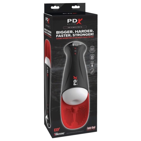 Masturbator Fap-O-Matic Pro XL White — ssanie, wibracja i masaż jąder Hyper Pulse, 34,9 cm - 1
