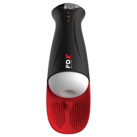 Masturbator Fap-O-Matic Pro XL White — ssanie, wibracja i masaż jąder Hyper Pulse, 34,9 cm - 2