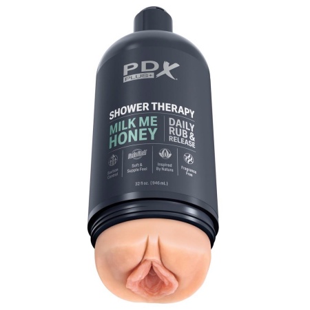 Masturbator Milk Me Honey Light — obudowa w formie butelki, rękaw Fanta Flesh, regulator podciśnienia, długość 20,7 cm, kanał uż - 2