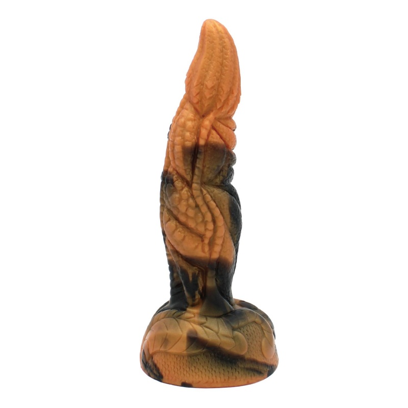 Tyrannosaurus - silikonowy dildo z rynkowaną teksturą (rippled) i przyssawką, 20,5 cm - 3