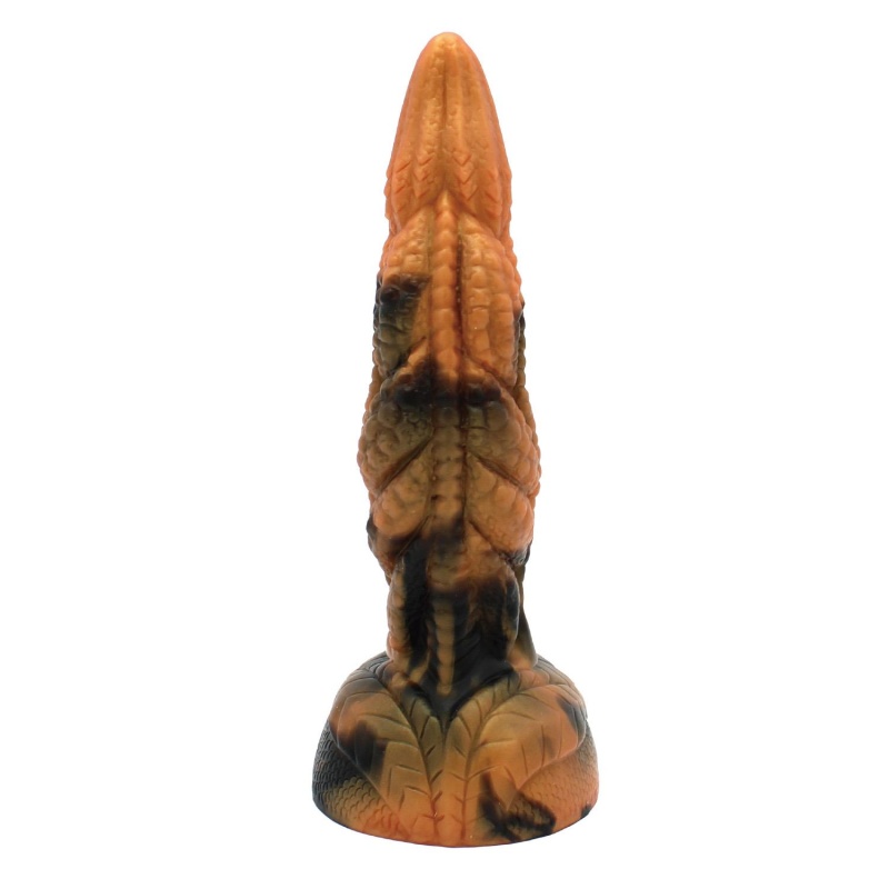 Tyrannosaurus - silikonowy dildo z rynkowaną teksturą (rippled) i przyssawką, 20,5 cm - 5