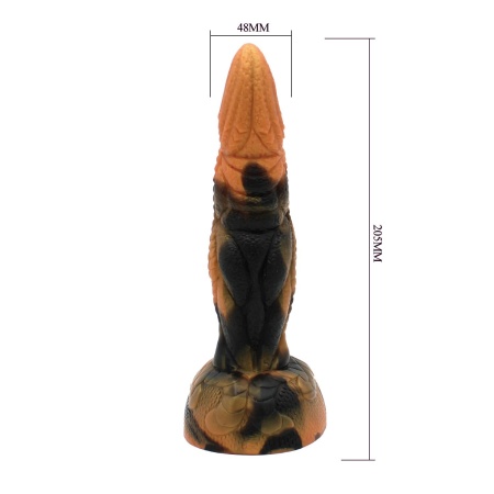 Tyrannosaurus - silikonowy dildo z rynkowaną teksturą (rippled) i przyssawką, 20,5 cm - 7