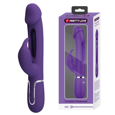Wibrator króliczek Kampas - podwójny silnik, ruchomy języczek, 7 funkcji wibracji, 4 tryby ruchu, 23,2 cm - 1