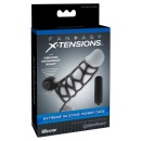 Mankiet penisa FX Extreme Silicone Power Cage — silikonowy, z wibrobulletem i pierścieniem jąder, dł. 12 cm - 1