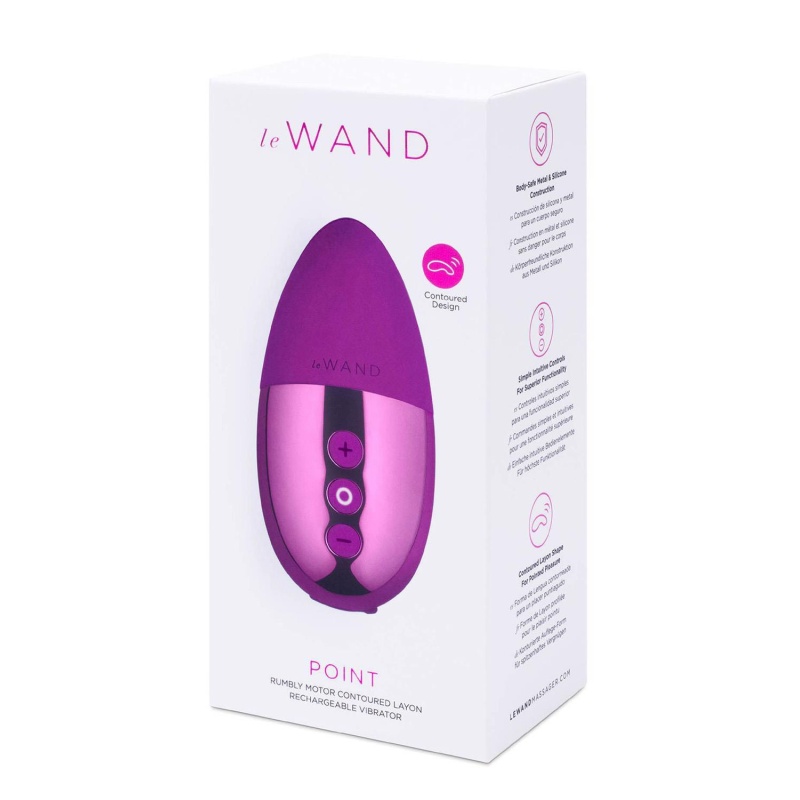 Le Wand Point Cherry - konturowany wibrator lay-on z silikonu medycznego i stali nierdzewnej, 9,6 cm - 1
