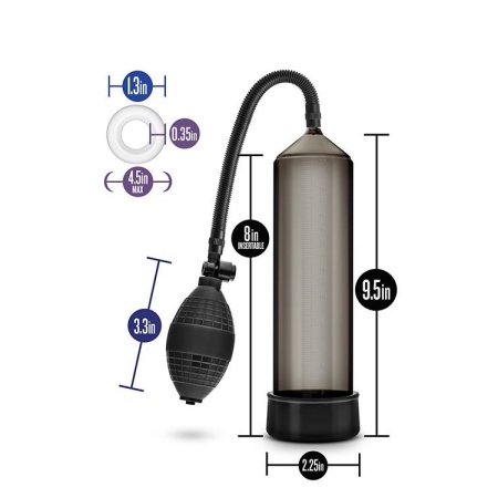 Pompa próżniowa do prącia Performance VX101 z ręczną pompką balonową, długość 24,1 cm - 5