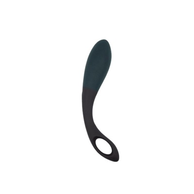 AL.Black Heart (Teal/Black) — anatomiczny stymulator silikonowy z aksamitną powierzchnią, uchwytem z otworem na palec i wymiaram - 1