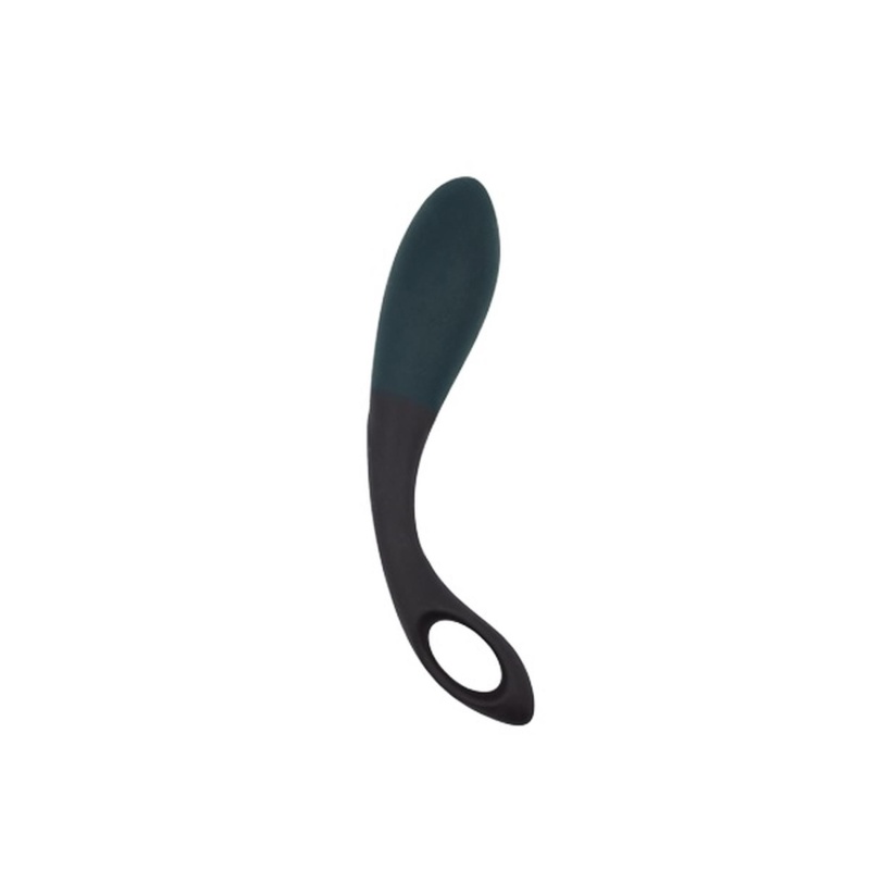AL.Black Heart (Teal/Black) — anatomiczny stymulator silikonowy z aksamitną powierzchnią, uchwytem z otworem na palec i wymiaram - 1