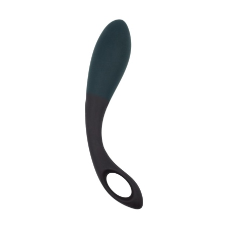 AL.Black Heart (Teal/Black) — anatomiczny stymulator silikonowy z aksamitną powierzchnią, uchwytem z otworem na palec i wymiaram - 2