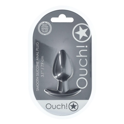 Smooth Silicone Anal Plug - Medium - 3.1 / 7,9 cm - Gunmetal - 1 2