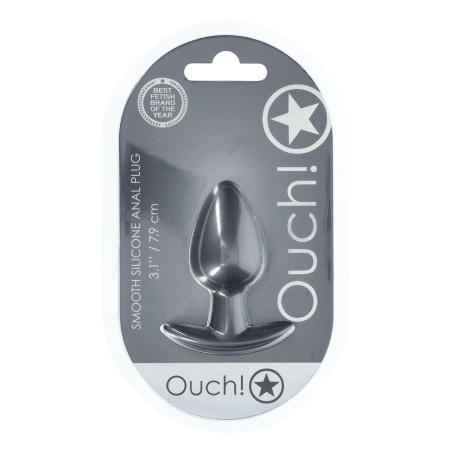 Smooth Silicone Anal Plug - Medium - 3.1 / 7,9 cm - Gunmetal - 2