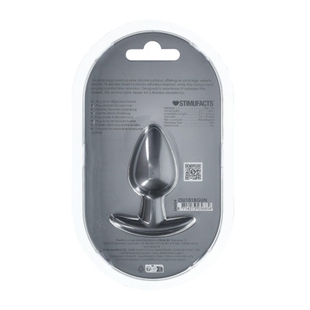 Smooth Silicone Anal Plug - Medium - 3.1 / 7,9 cm - Gunmetal - 3