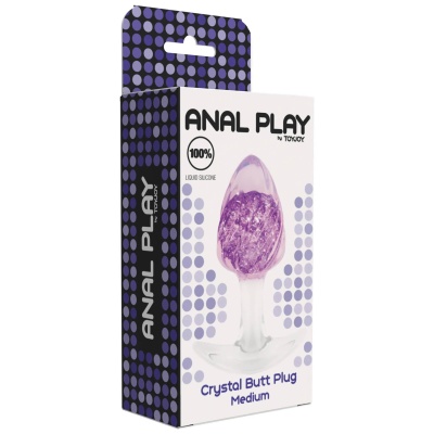 Korek analny Crystal Butt Plug Medium o stopniowanym profilu, 9 cm - 1 2