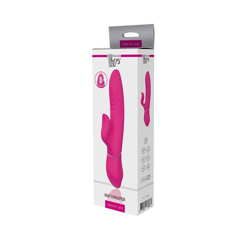 Wibrator Duo Thruster z wałem o 9 poziomach ruchu pchającego, długość 14 cm, średnica 3,5 cm - 1