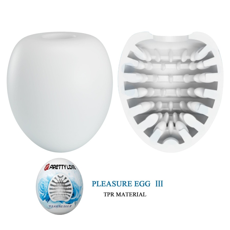 Masturbator Pleasure Egg III TPR - ręczny, z wewnętrzną teksturą - 2