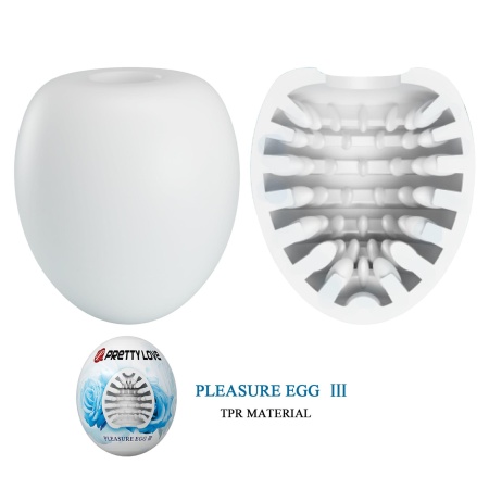 Masturbator Pleasure Egg III TPR - ręczny, z wewnętrzną teksturą - 2