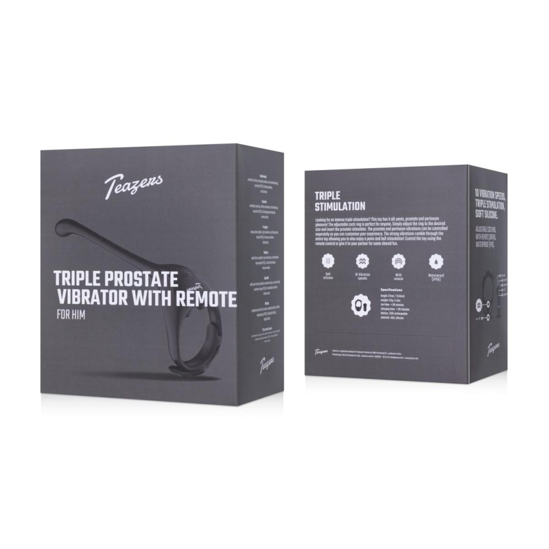 Teazers Triple Prostate Vibrator with Remote - 15