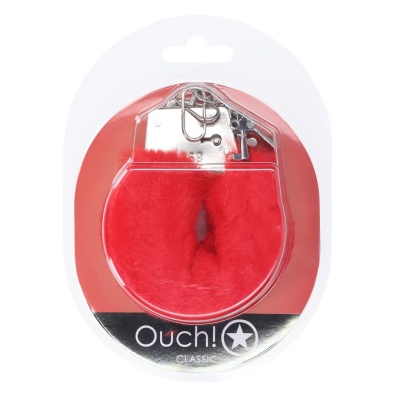 Classic Fluffy Handcuffs - Red - 1 2