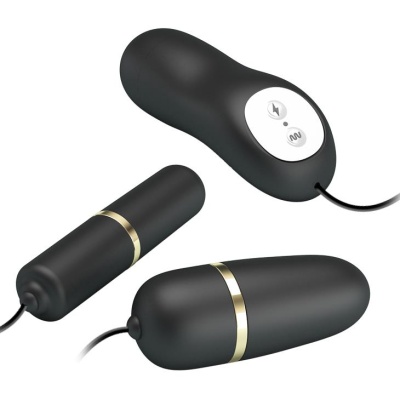Zestaw stymulatorów Double Vibro-Bullets - wibracje i elektrostymulacja, 17 × 14 × 4 cm - 1 2