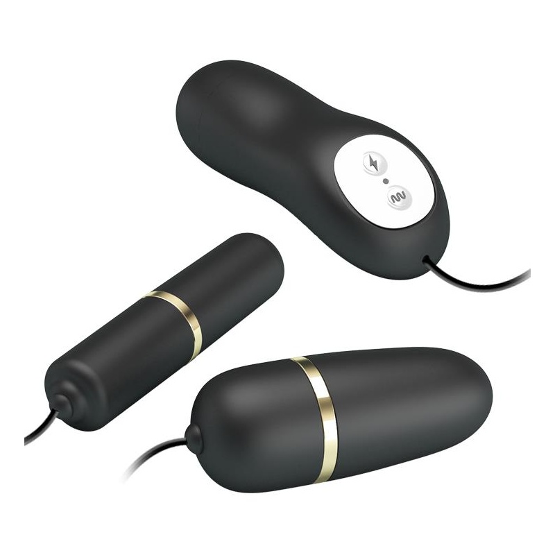 Zestaw stymulatorów Double Vibro-Bullets - wibracje i elektrostymulacja, 17 × 14 × 4 cm - 2