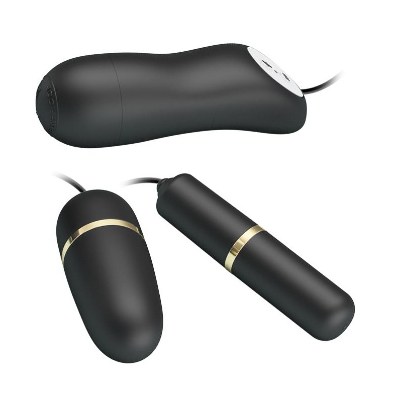 Zestaw stymulatorów Double Vibro-Bullets - wibracje i elektrostymulacja, 17 × 14 × 4 cm - 3