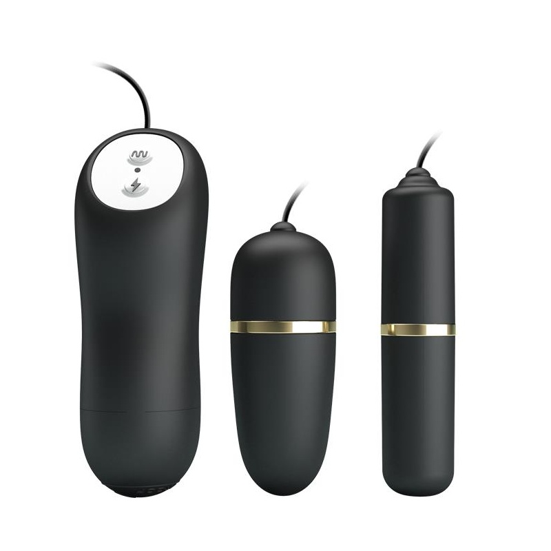 Zestaw stymulatorów Double Vibro-Bullets - wibracje i elektrostymulacja, 17 × 14 × 4 cm - 4