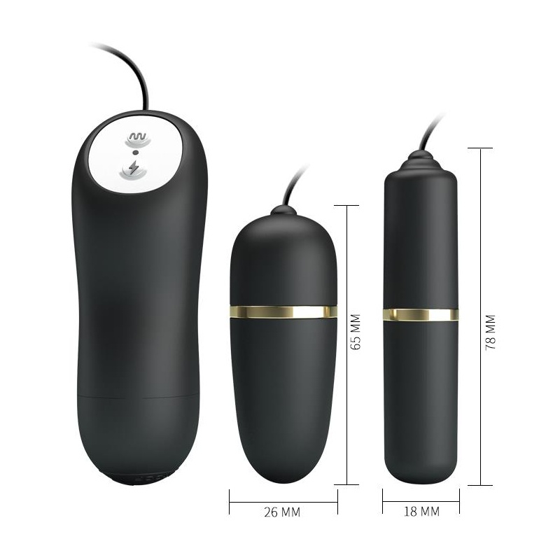 Zestaw stymulatorów Double Vibro-Bullets - wibracje i elektrostymulacja, 17 × 14 × 4 cm - 5