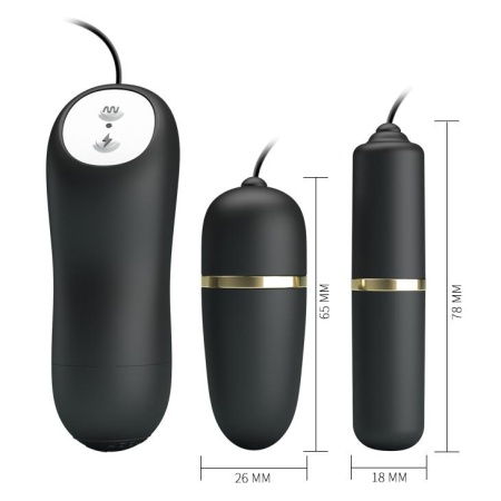 Zestaw stymulatorów Double Vibro-Bullets - wibracje i elektrostymulacja, 17 × 14 × 4 cm - 5