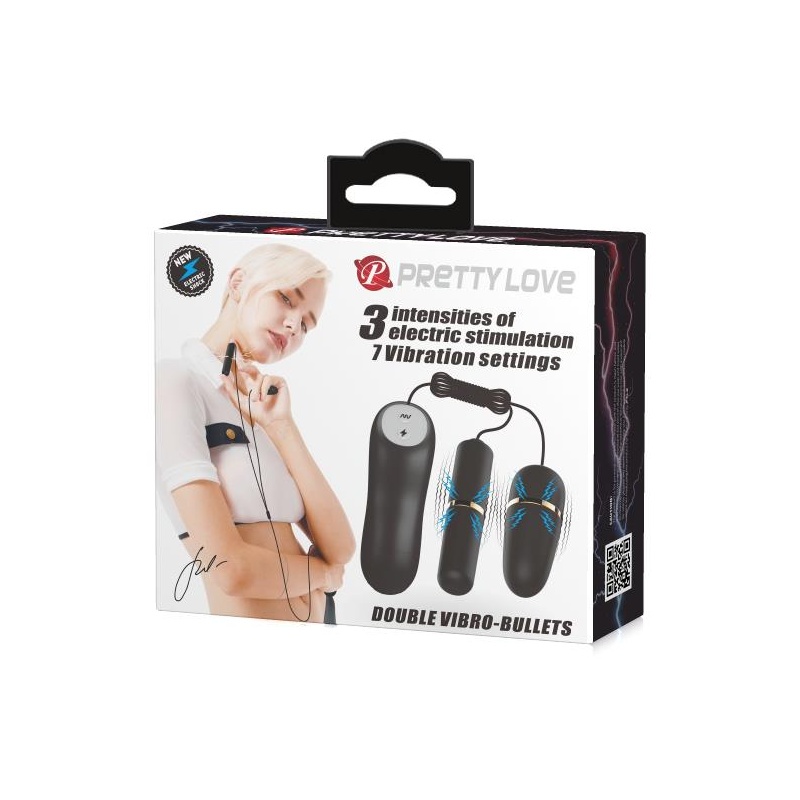Zestaw stymulatorów Double Vibro-Bullets - wibracje i elektrostymulacja, 17 × 14 × 4 cm - 8