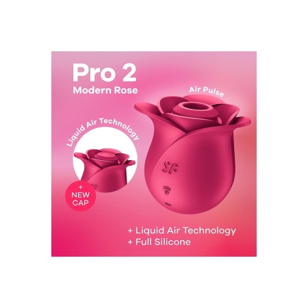 Stymulator łechtaczki Pro 2 Modern Rose z technologią Air Pulse i Liquid Air, 6,5 cm - 7