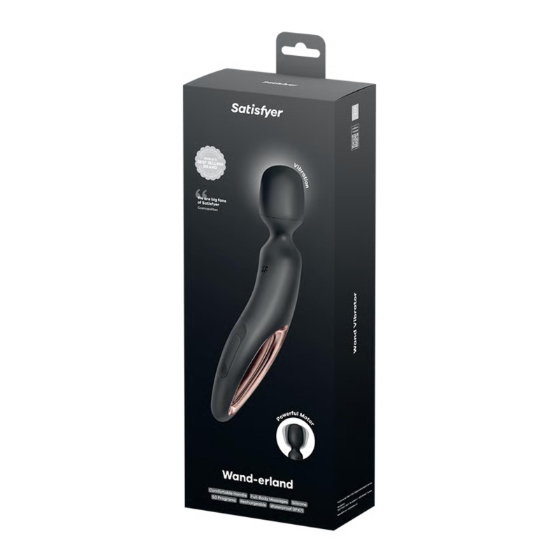 Masażer i wibrator-różdżka Satisfyer Wand-erland Black/Rosegold - 50 kombinacji wibracji, długość 29,9 cm, wodoodporność IPX7 - 5