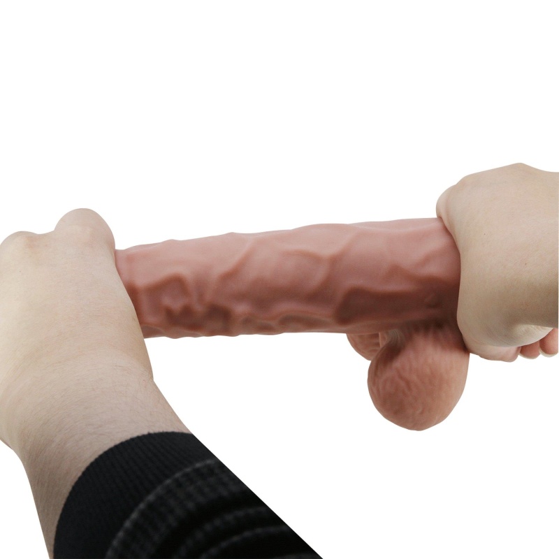 Dildo Sliding Skin 9,4'' z przyssawką i elastycznym rdzeniem, 24 cm - 9
