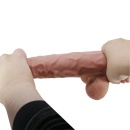 Dildo Sliding Skin 9,4'' z przyssawką i elastycznym rdzeniem, 24 cm - 9