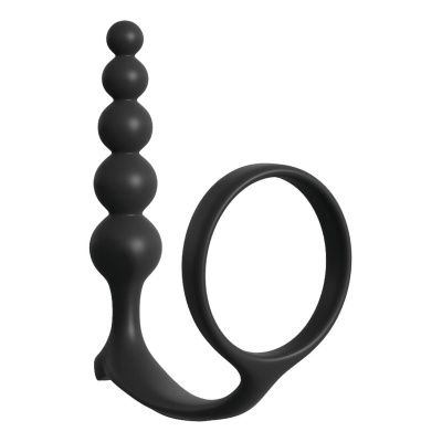 ANAL FANTASY COLLECTION ASS-GASM COCKRING ANAL BEADS BLACK - 1