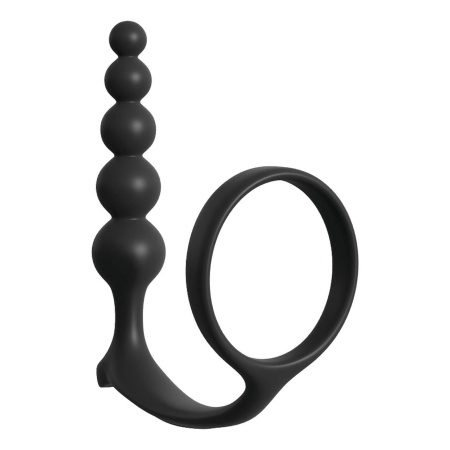 ANAL FANTASY COLLECTION ASS-GASM COCKRING ANAL BEADS BLACK - 1