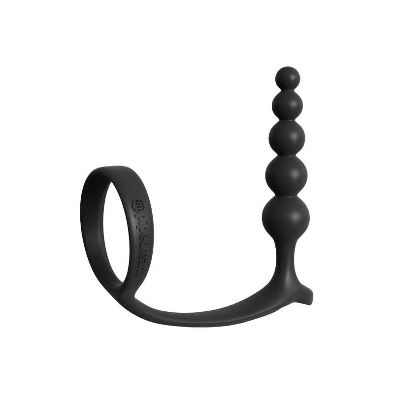 ANAL FANTASY COLLECTION ASS-GASM COCKRING ANAL BEADS BLACK - 3
