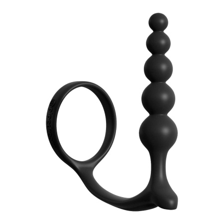 ANAL FANTASY COLLECTION ASS-GASM COCKRING ANAL BEADS BLACK - 4